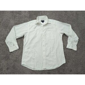 Scott Barber Shirt Mens Large White Textured Long Sleeve 100%‎ Cotton